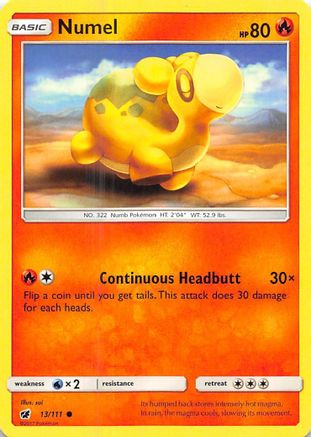 Numel 013/111  - Reverse Holofoil SM  Crimson Invasion - Common