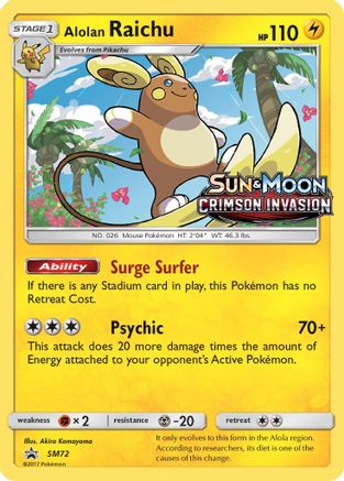 Alolan Raichu SM72  - Holofoil SM Promos - Promo