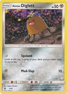 Alolan Diglett 009/12  - Holofoil McDonalds Promos 2017 - Promo