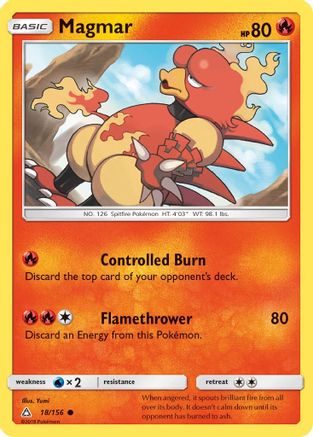 Magmar 018  - Reverse Holofoil SM  Ultra Prism - Common