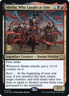 Alesha, Who Laughs at Fate (PRE-115S) - Foundations Promos Foil