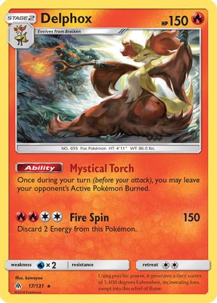 Delphox 017/131  - Holofoil SM  Forbidden Light - Holo Rare