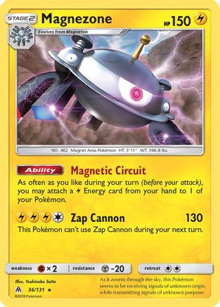 Magnezone 036/131  - Holofoil SM  Forbidden Light - Holo Rare