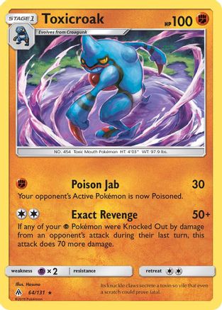 Toxicroak 064  - Reverse Holofoil SM  Forbidden Light - Rare