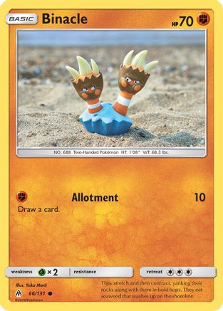 Binacle 066/131  SM  Forbidden Light - Common