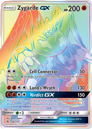 Zygarde GX (Secret) 136  - Holofoil SM  Forbidden Light - Secret Rare