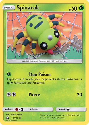 Spinarak 005/168  SM  Celestial Storm - Common