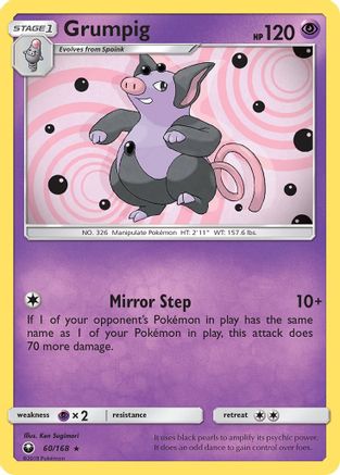 Grumpig 060  - Reverse Holofoil SM  Celestial Storm - Rare