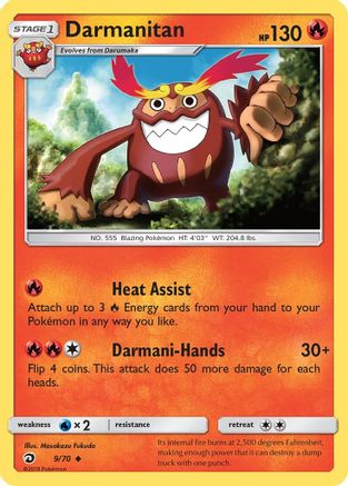 Darmanitan 009/70  - Reverse Holofoil Dragon Majesty - Uncommon