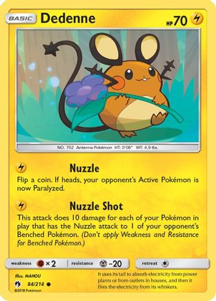 Dedenne (84) 084/214  - Reverse Holofoil SM  Lost Thunder - Common