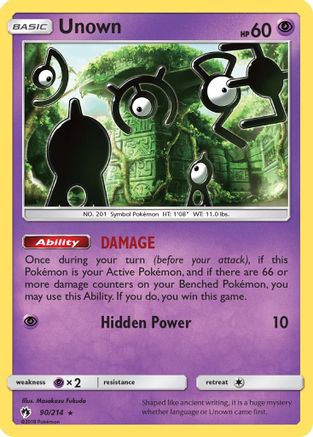 Unown (90) 090/214  SM  Lost Thunder - Rare