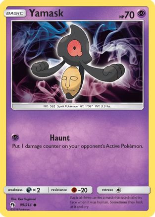 Yamask 099/214  - Reverse Holofoil SM  Lost Thunder - Common