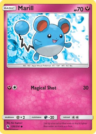 Marill 135/214  - Reverse Holofoil SM  Lost Thunder - Common