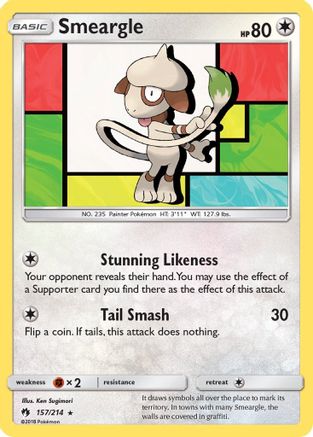 Smeargle 157/214  SM  Lost Thunder - Rare