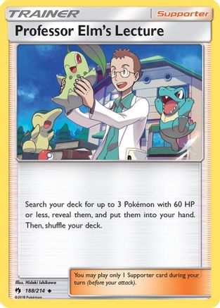 Professor Elm's Lecture 188/214  - Reverse Holofoil SM  Lost Thunder - Uncommon
