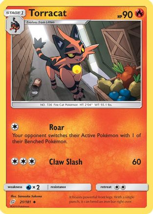 Torracat 021/181  - Reverse Holofoil SM  Team Up - Uncommon