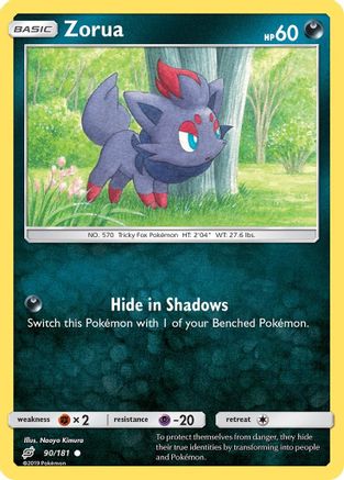 Zorua 090/181  - Reverse Holofoil SM  Team Up - Common