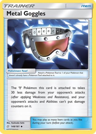 Metal Goggles 148/181  - Reverse Holofoil SM  Team Up - Uncommon