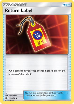 Return Label 153  - Reverse Holofoil SM  Team Up - Uncommon