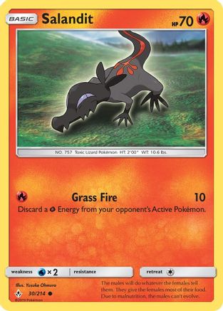 Salandit 030  - Reverse Holofoil SM  Unbroken Bonds - Common