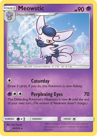 Meowstic 080/214  SM  Unbroken Bonds - Rare