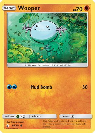 Wooper 096/214  - Reverse Holofoil SM  Unbroken Bonds - Common