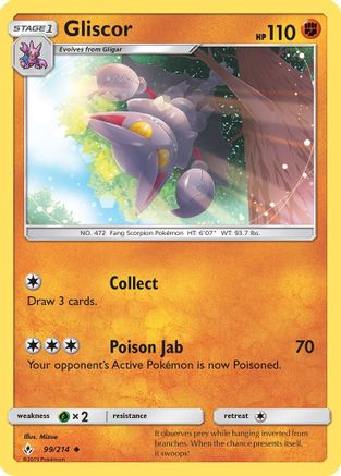Gliscor 099  - Reverse Holofoil SM  Unbroken Bonds - Uncommon