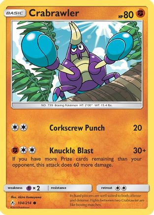 Crabrawler 104/214  SM  Unbroken Bonds - Common