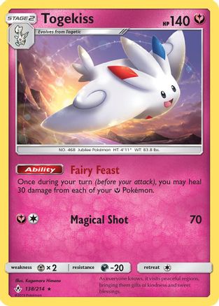 Togekiss 138/214  - Reverse Holofoil SM  Unbroken Bonds - Holo Rare