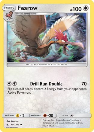 Fearow 146  - Reverse Holofoil SM  Unbroken Bonds - Uncommon
