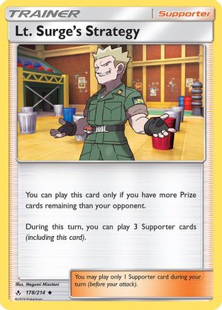 Lt. Surge's Strategy 178/214  SM  Unbroken Bonds - Uncommon