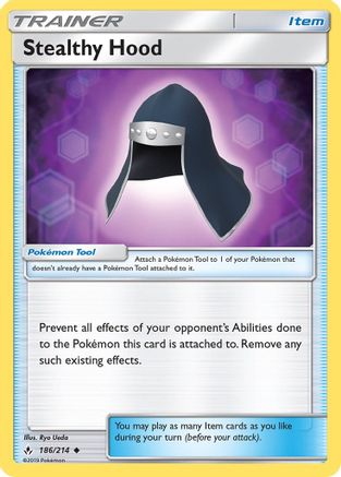Stealthy Hood 186/214  - Reverse Holofoil SM  Unbroken Bonds - Uncommon
