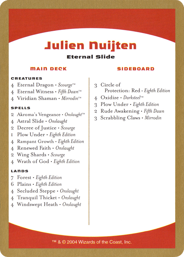 Julien Nuijten Decklist (WCD-) - World Championship Decks 2004