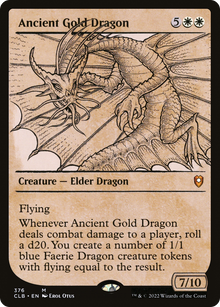 Ancient Gold Dragon (Showcase) (CLB-376) - Commander Legends: Battle for Baldur's Gate: (Showcase) Foil