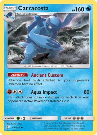 Carracosta 045/236  - Reverse Holofoil SM  Unified Minds - Uncommon