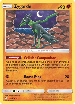 Zygarde 124/236  - Reverse Holofoil SM  Unified Minds - Rare