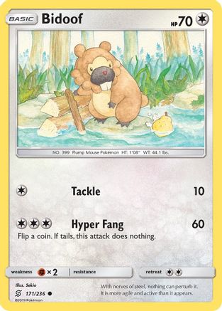Bidoof 171/236  - Reverse Holofoil SM  Unified Minds - Common