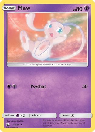 Mew 032/68  Hidden Fates - Rare
