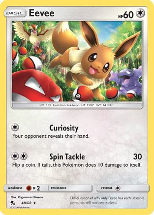 Eevee (48) 048/68  - Reverse Holofoil Hidden Fates - Holo Rare