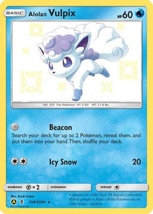 Alolan Vulpix SV8/SV94  - Holofoil Hidden Fates Shiny Vault - Shiny Holo Rare