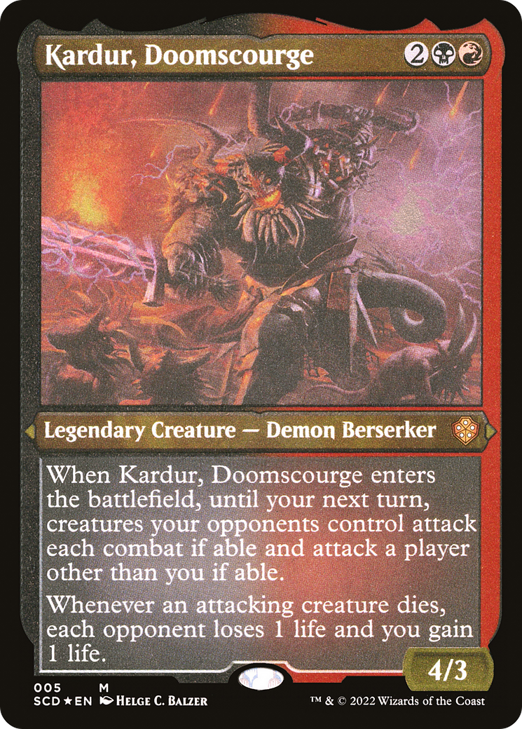 Kardur, Doomscourge (SCD-005) - Starter Commander Decks Etched Foil