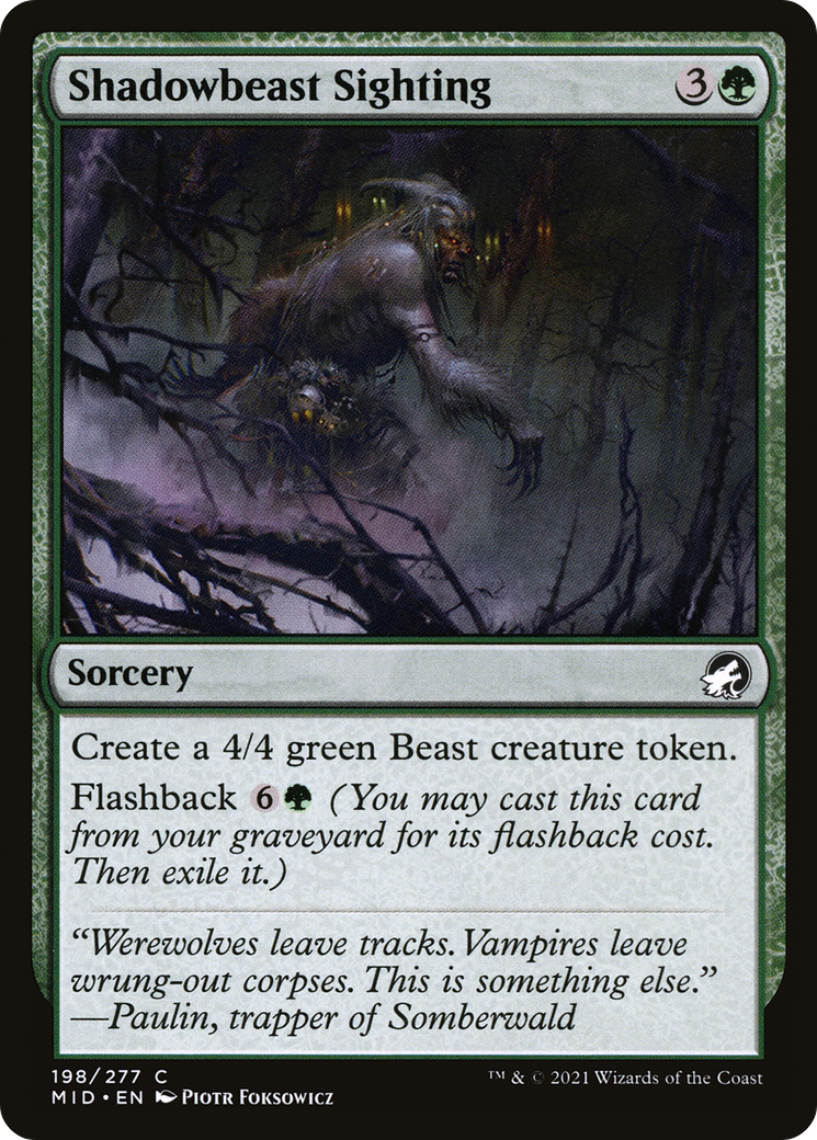 Shadowbeast Sighting (MID-198) - Innistrad: Midnight Hunt Foil
