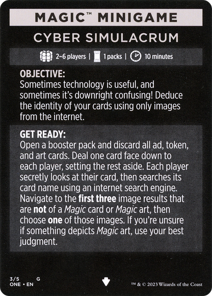 Cyber Simulacrum // Cyber Simulacrum (cont'd) (MONE-003) - Phyrexia: All Will Be One Minigames Foil