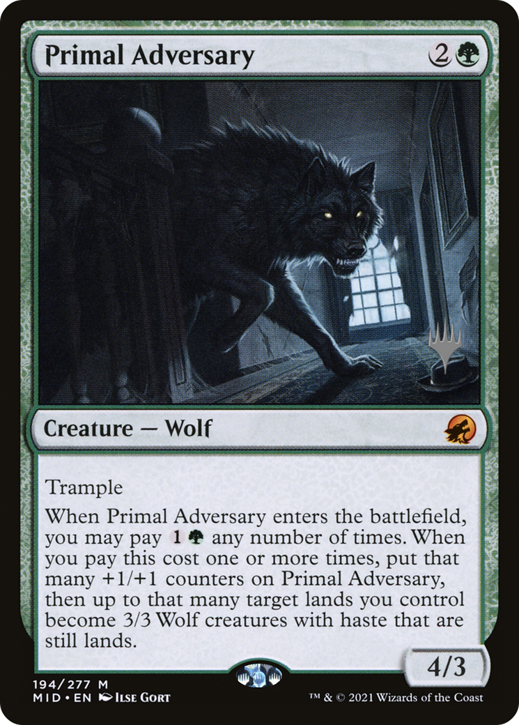 Primal Adversary (PPMID-194P) - Innistrad: Midnight Hunt Promos Foil