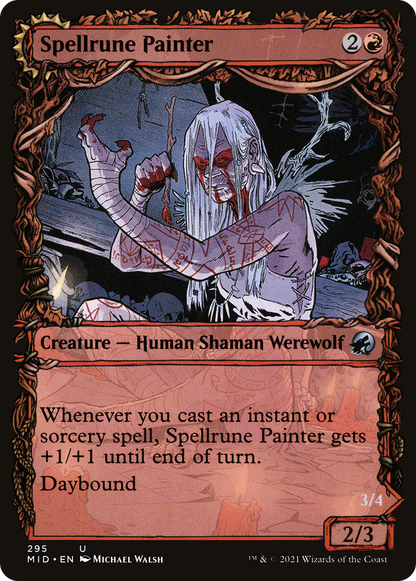 Spellrune Painter (Showcase) (MID-295) - Innistrad: Midnight Hunt: (Showcase, Double Faced Transform)