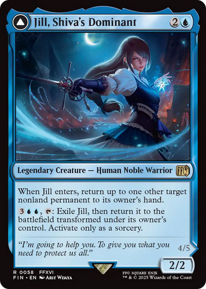 Jill, Shiva's Dominant // Shiva, Warden of Ice (FIN-058) - FINAL FANTASY: (enchantment)