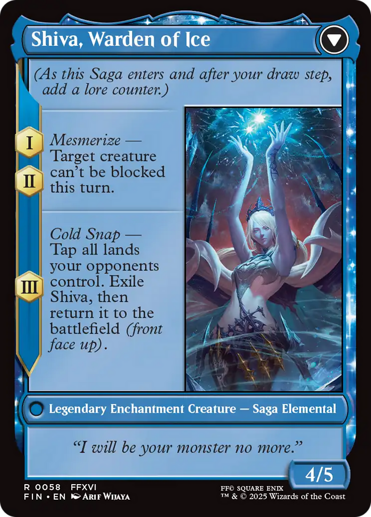 Jill, Shiva's Dominant // Shiva, Warden of Ice (FIN-058) - FINAL FANTASY: (enchantment)