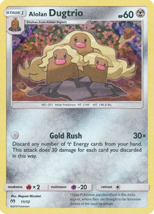 Alolan Dugtrio 011/12  - Holofoil McDonalds Promos 2019 - Promo