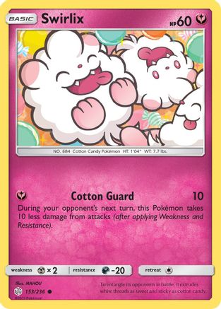 Swirlix 153/236  - Reverse Holofoil SM  Cosmic Eclipse - Common