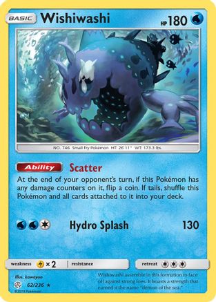 Wishiwashi 062/236  - Holofoil SM  Cosmic Eclipse - Holo Rare